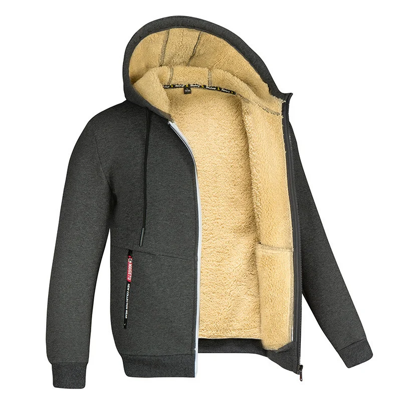 Sweat à capuche en polaire douillet doublé en sherpa pour homme
