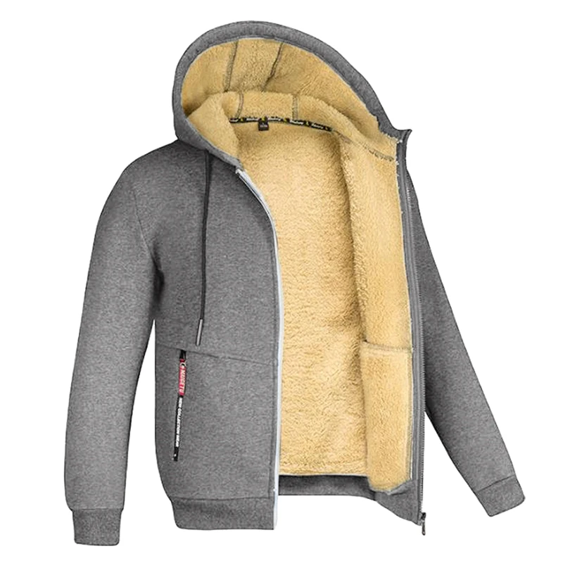 Sweat à capuche en polaire douillet doublé en sherpa pour homme