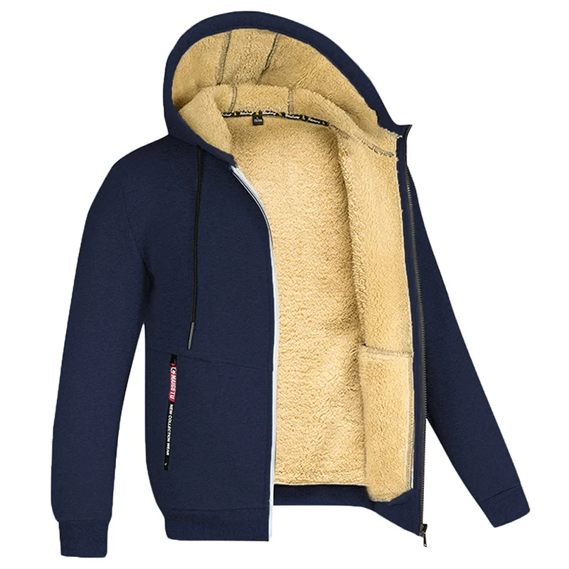 Sweat à capuche en polaire douillet doublé en sherpa pour homme