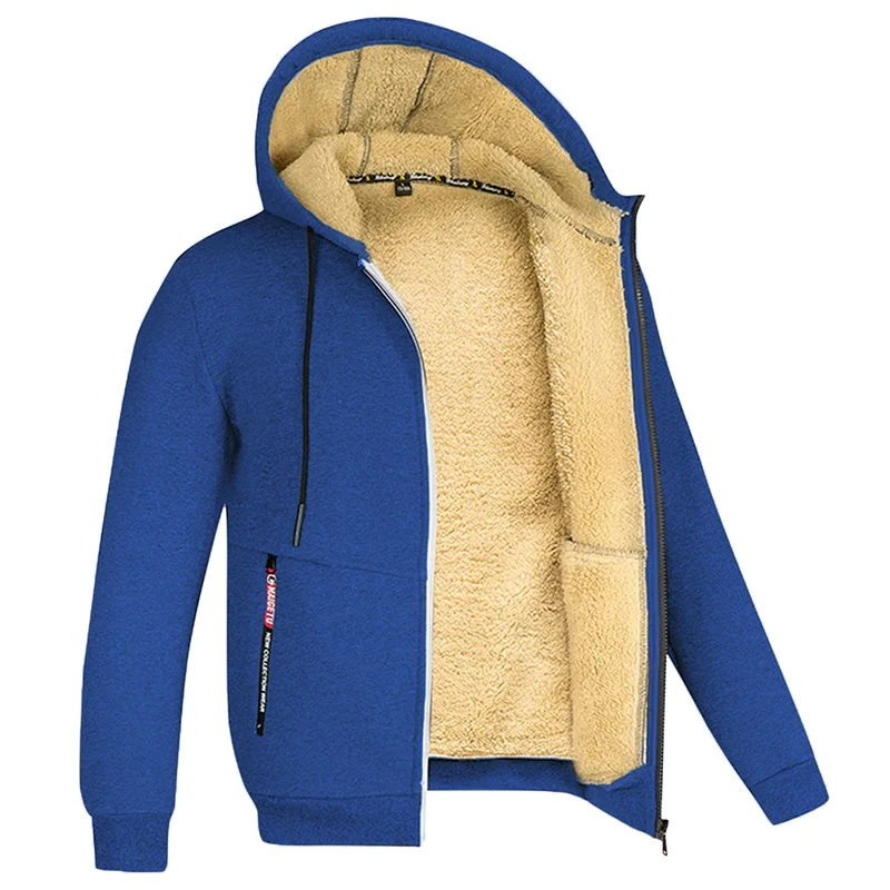 Sweat à capuche en polaire douillet doublé en sherpa pour homme