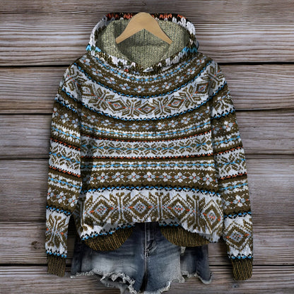 Sweat à capuche en tricot islandais pour l'hiver