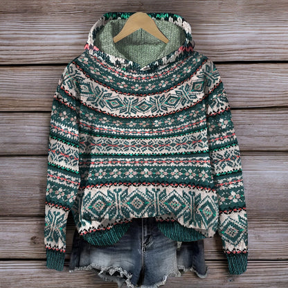 Sweat à capuche en tricot islandais pour l'hiver