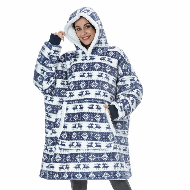 Sweat à capuche et couverture | agréable combinaison d’un sweat à capuche doux et d’une couverture confortable réunis en un seul!