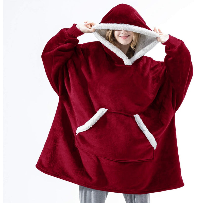 Sweat à capuche et couverture | agréable combinaison d’un sweat à capuche doux et d’une couverture confortable réunis en un seul!