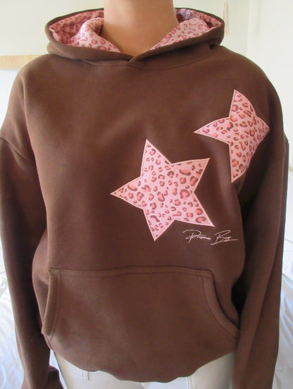 Sweat à capuche étoile léopard
