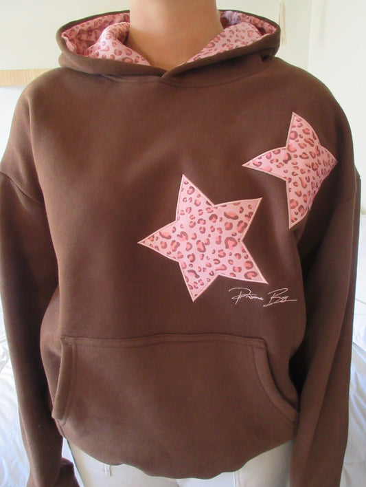 Sweat à capuche étoile léopard