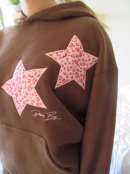 Sweat à capuche étoile léopard
