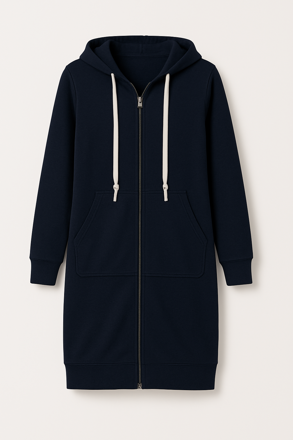 Sweat à capuche long zippé pour femme