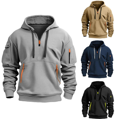 Sweat à capuche pour homme à poches multiples
