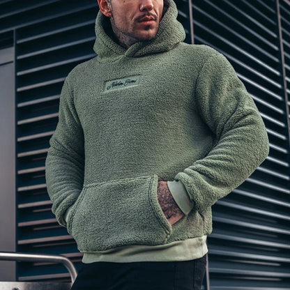 Sweat à capuche sherpa à enfiler coupe décontractée pour homme