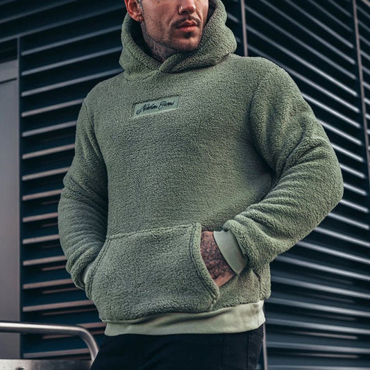Sweat à capuche sherpa à enfiler coupe décontractée pour homme