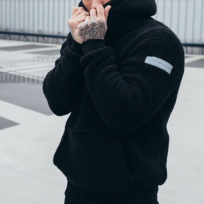 Sweat à capuche sherpa à enfiler coupe décontractée pour homme