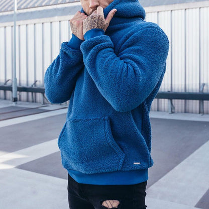 Sweat à capuche sherpa à enfiler coupe décontractée pour homme
