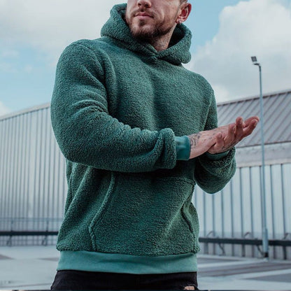 Sweat à capuche sherpa à enfiler coupe décontractée pour homme
