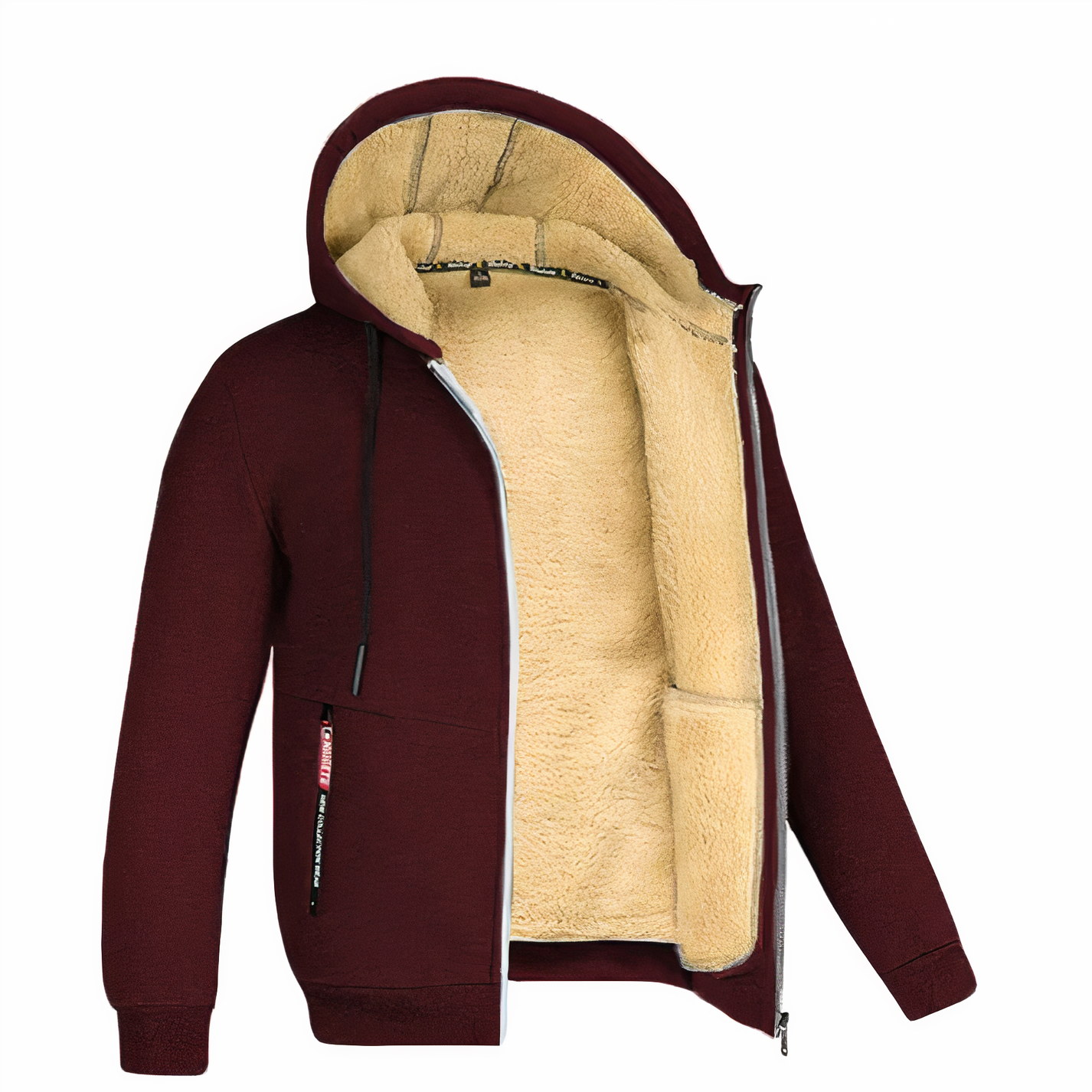 Sweat à capuche zippé doublé en polaire pour homme