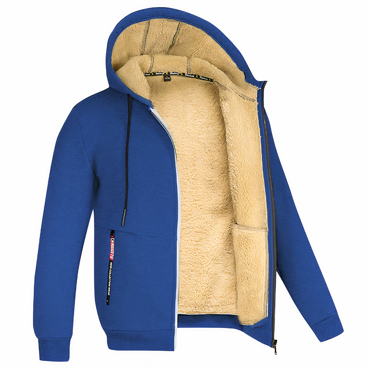 Sweat à capuche zippé doublé en polaire pour homme