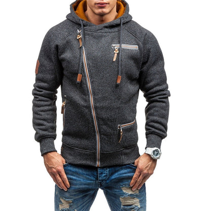 Sweat à capuche zippé en polaire pour homme