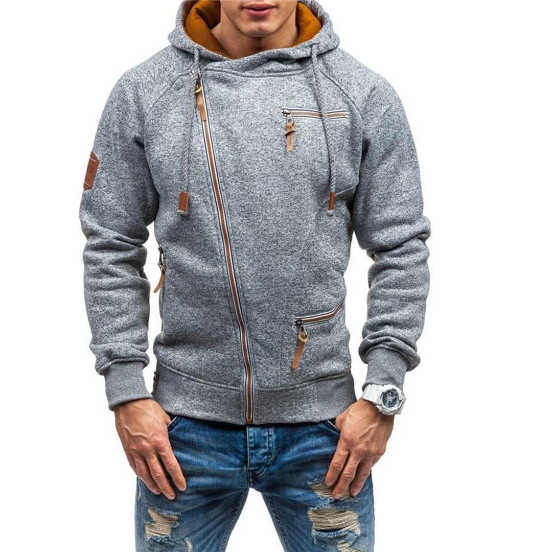 Sweat à capuche zippé en polaire pour homme
