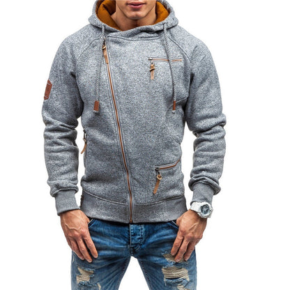 Sweat à capuche zippé en polaire pour homme