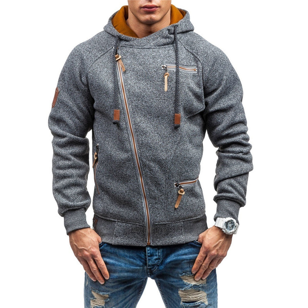 Sweat à capuche zippé en polaire pour homme