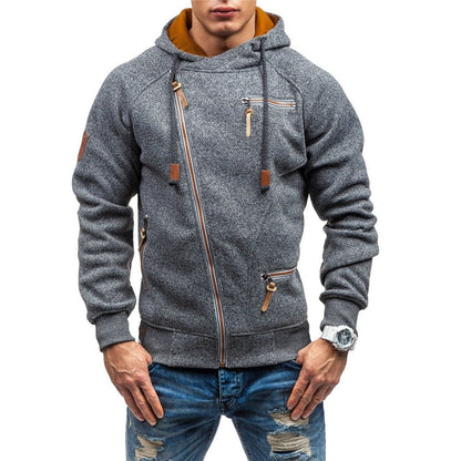 Sweat à capuche zippé en polaire pour homme