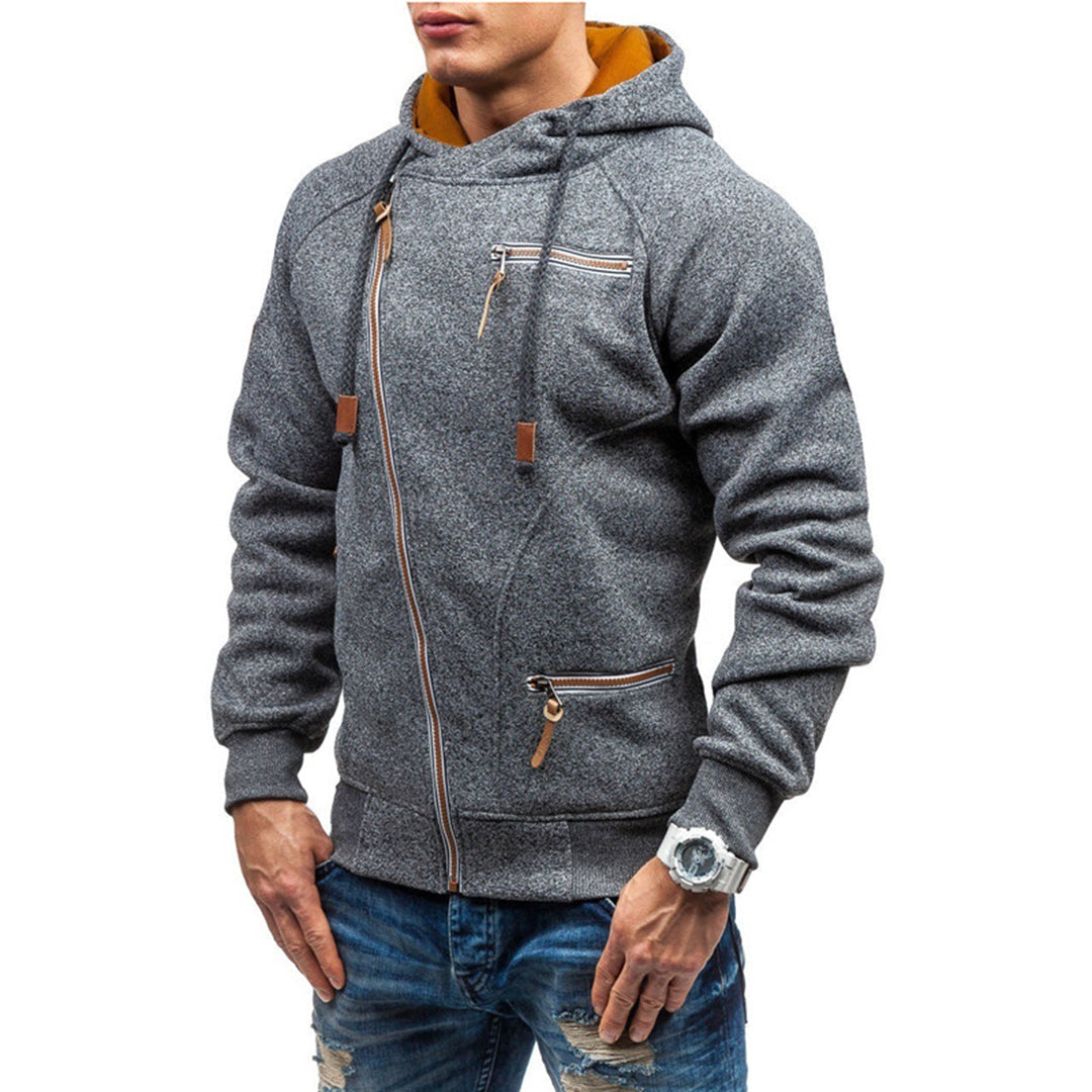 Sweat à capuche zippé en polaire pour homme