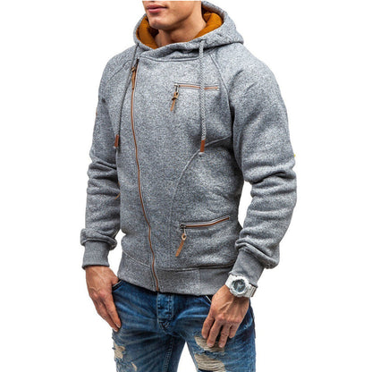 Sweat à capuche zippé en polaire pour homme