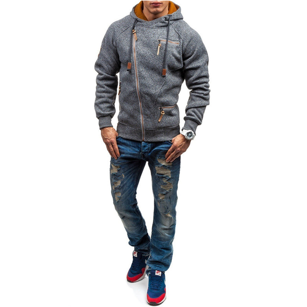 Sweat à capuche zippé en polaire pour homme