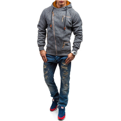 Sweat à capuche zippé en polaire pour homme