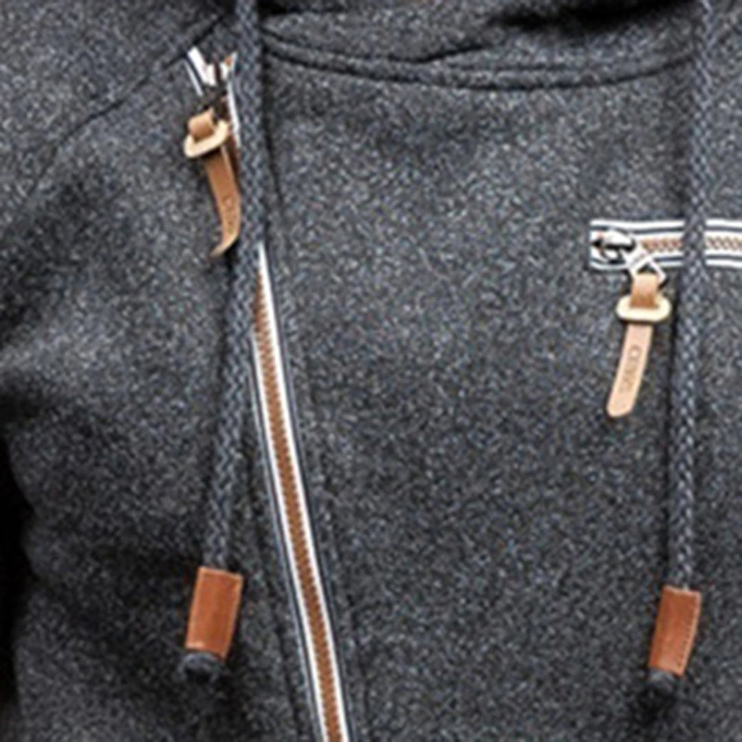 Sweat à capuche zippé en polaire pour homme