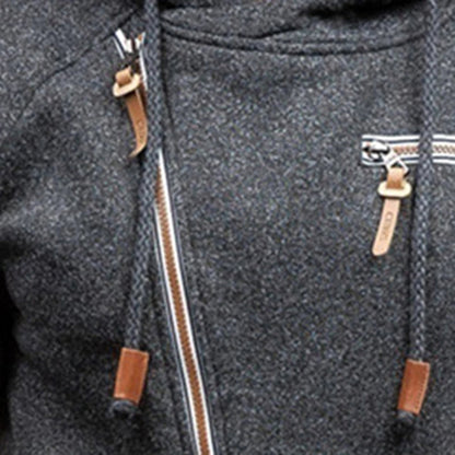 Sweat à capuche zippé en polaire pour homme