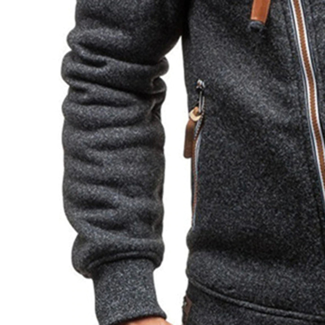 Sweat à capuche zippé en polaire pour homme