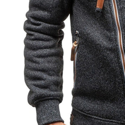 Sweat à capuche zippé en polaire pour homme