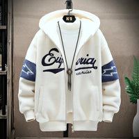 Sweat à capuche zippé graphique pour homme