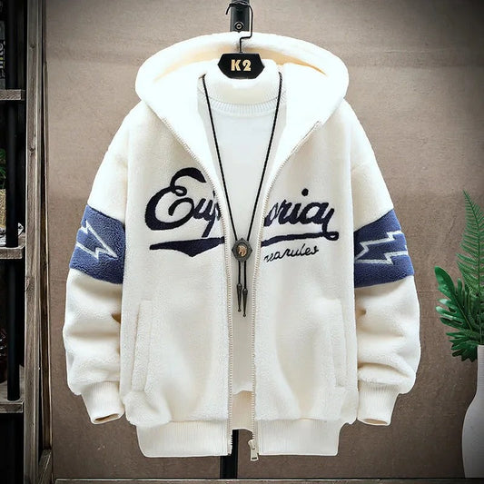 Sweat à capuche zippé graphique pour homme