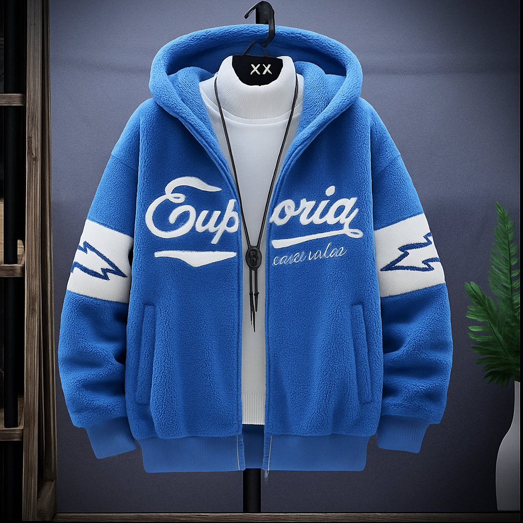 Sweat à capuche zippé graphique pour homme