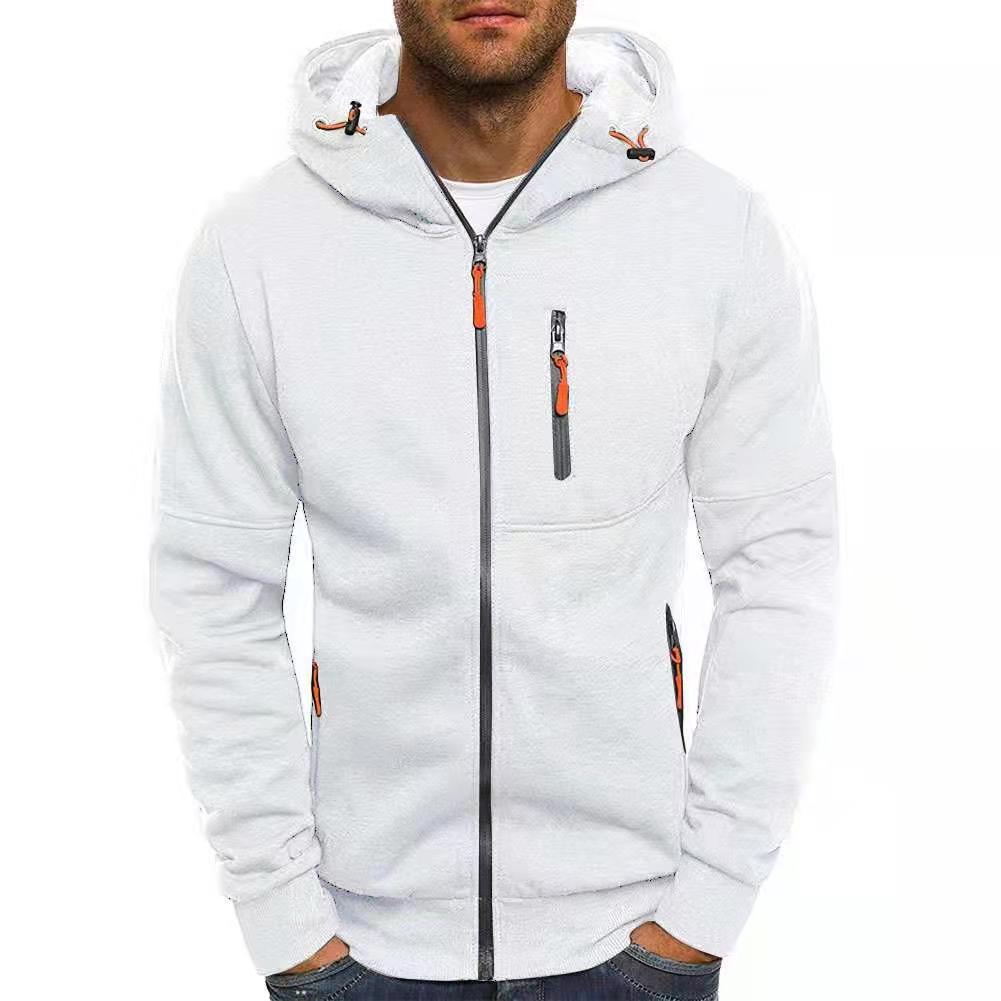 Sweat à capuche zippé intégral pour homme, coupe slim