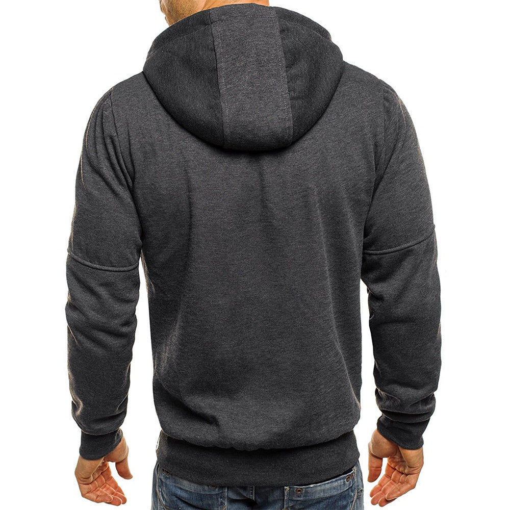 Sweat à capuche zippé intégral pour homme, coupe slim