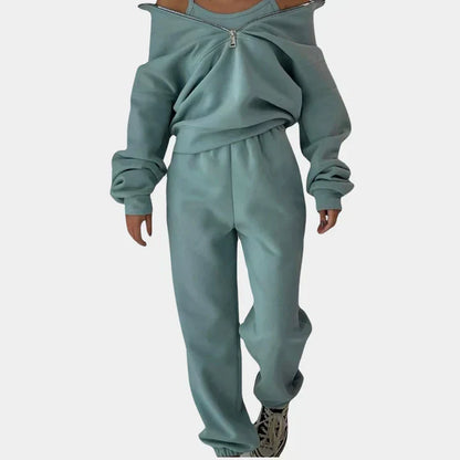 Sweat de survêtement zippé confortable pour femme