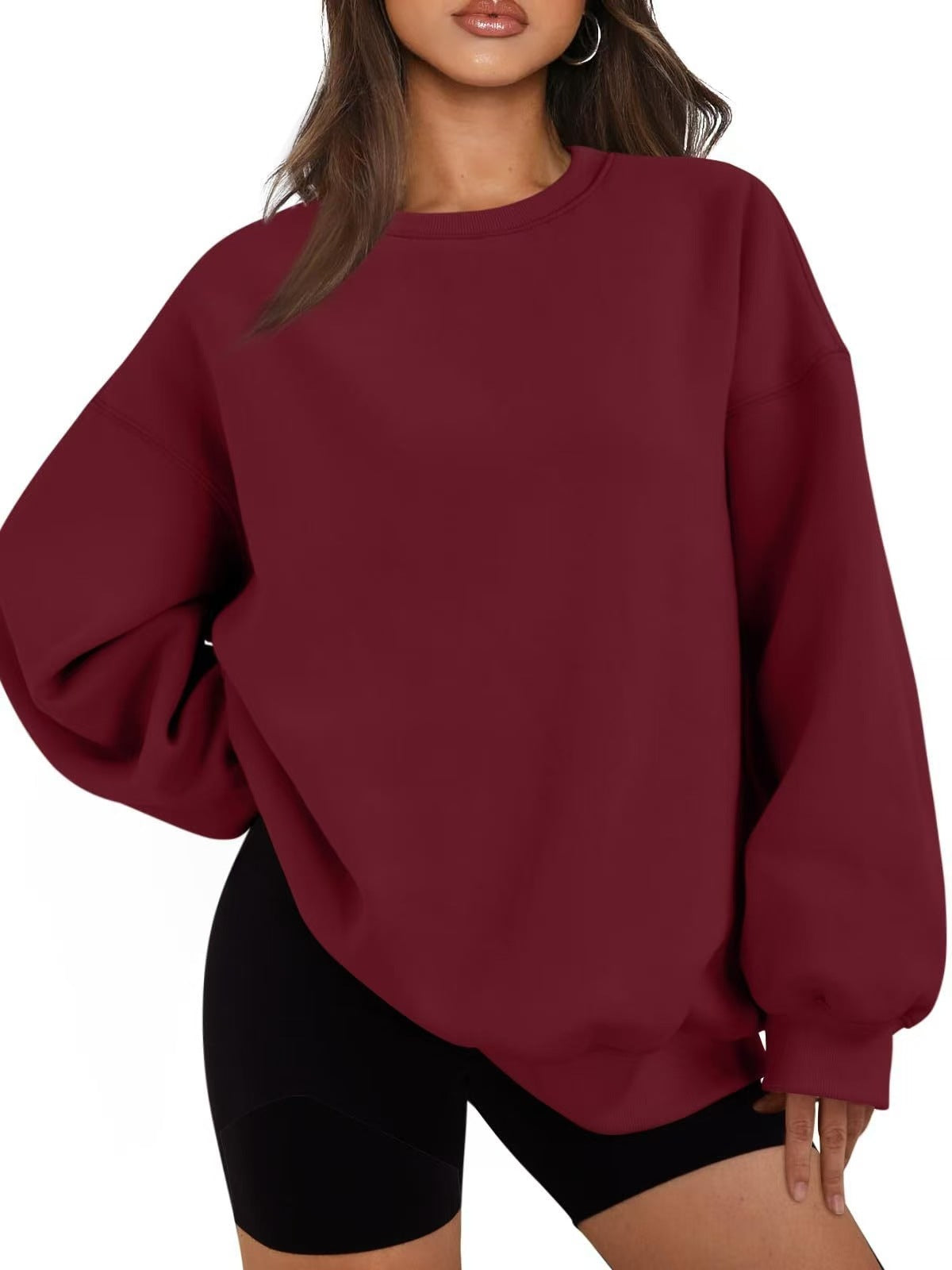 Sweat-shirt oversize décontracté à coupe ample pour femme