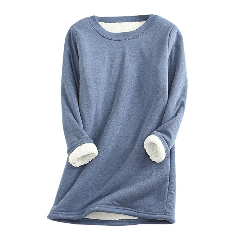 Sweat-shirts douillets doublés en polaire pour femmes