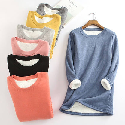 Sweat-shirts douillets doublés en polaire pour femmes