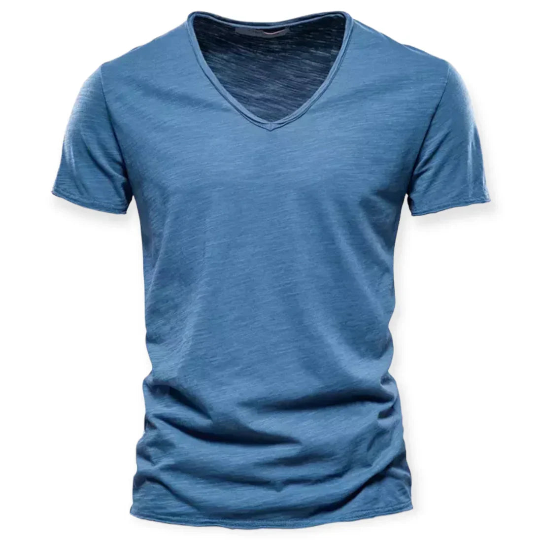 T-shirt à col en V effet usé coupe décontractée