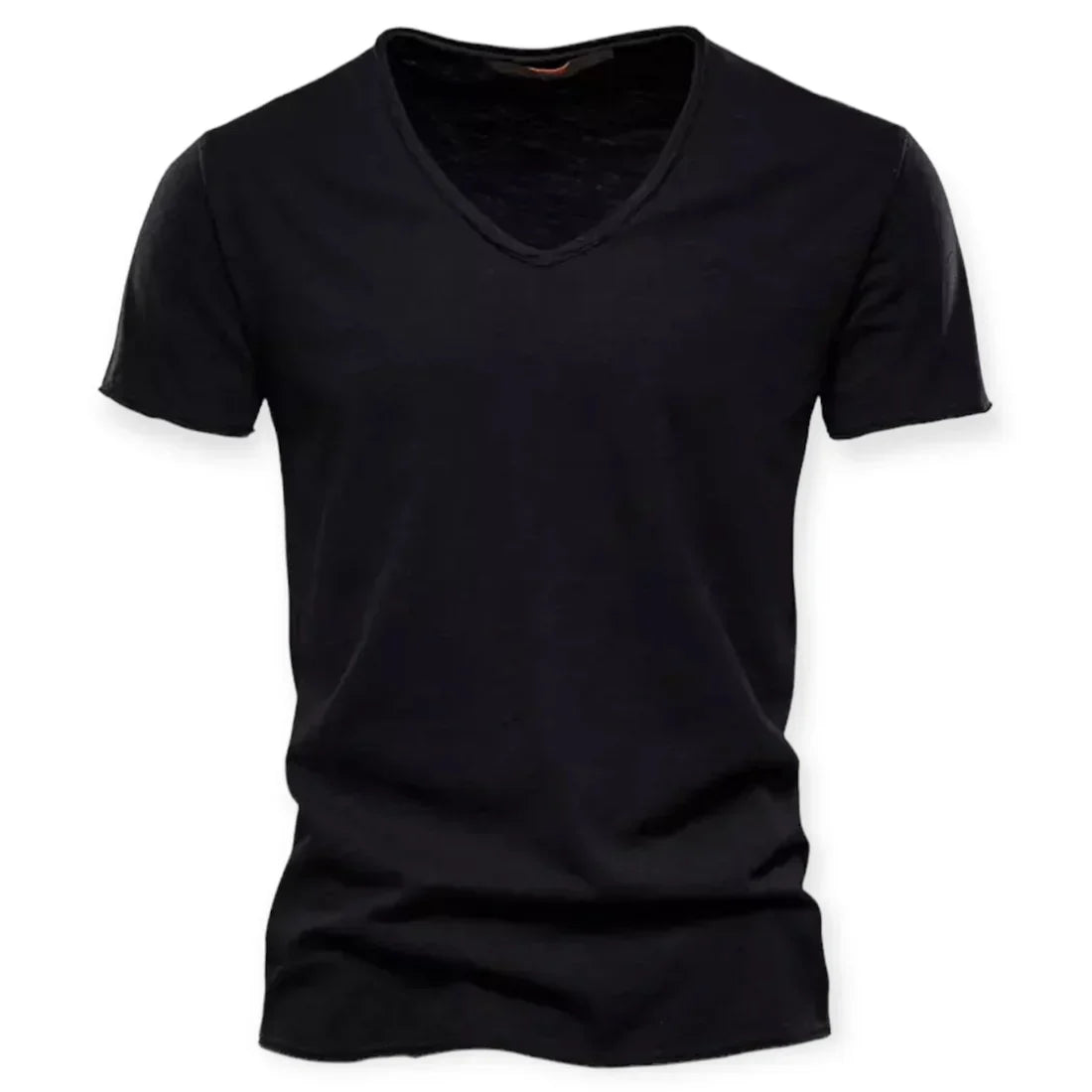 T-shirt à col en V effet usé coupe décontractée
