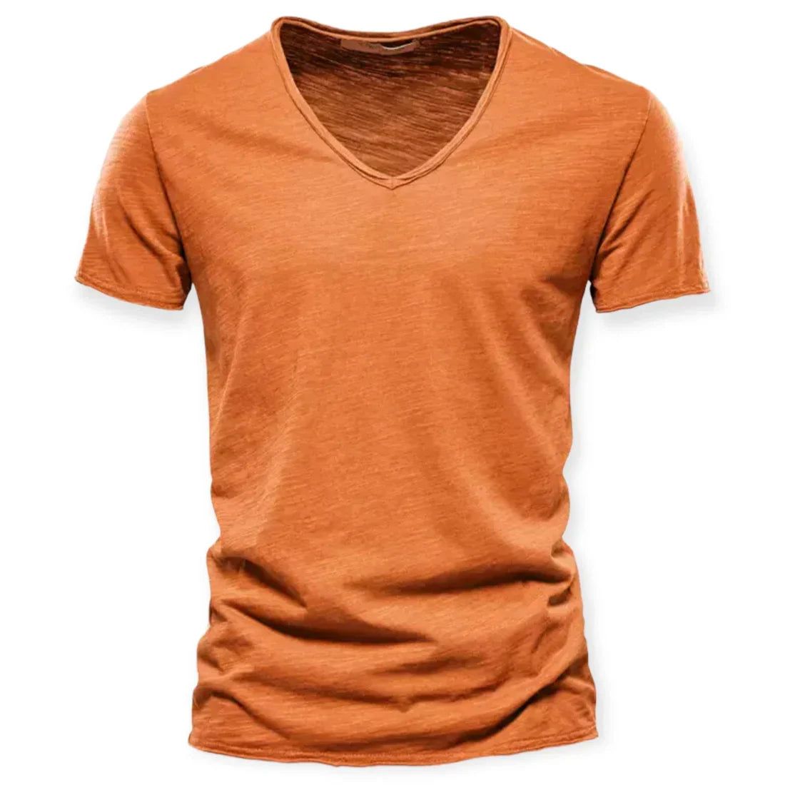 T-shirt à col en V effet usé coupe décontractée