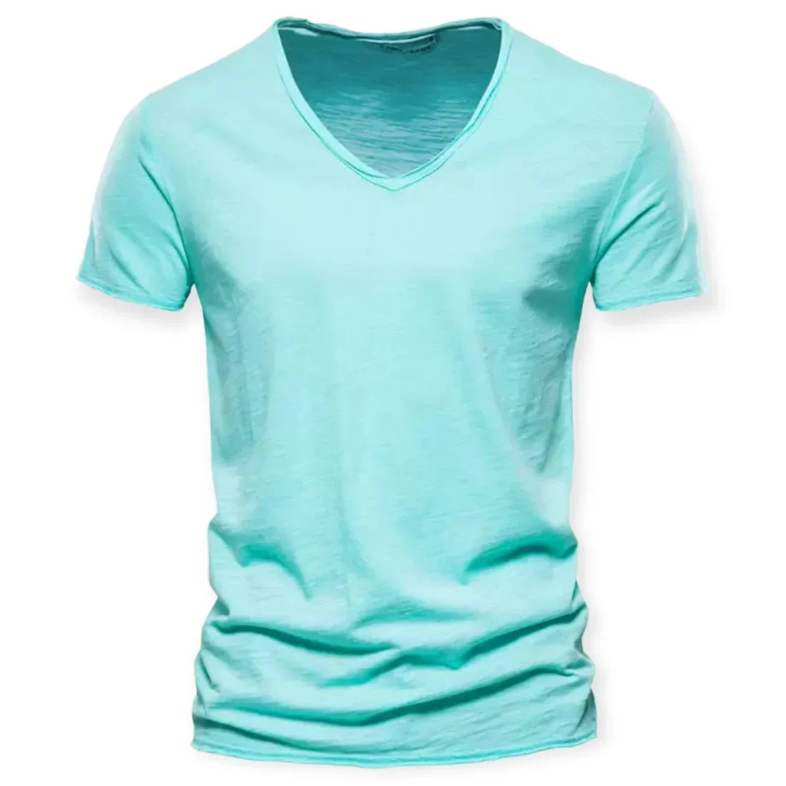 T-shirt à col en V effet usé coupe décontractée