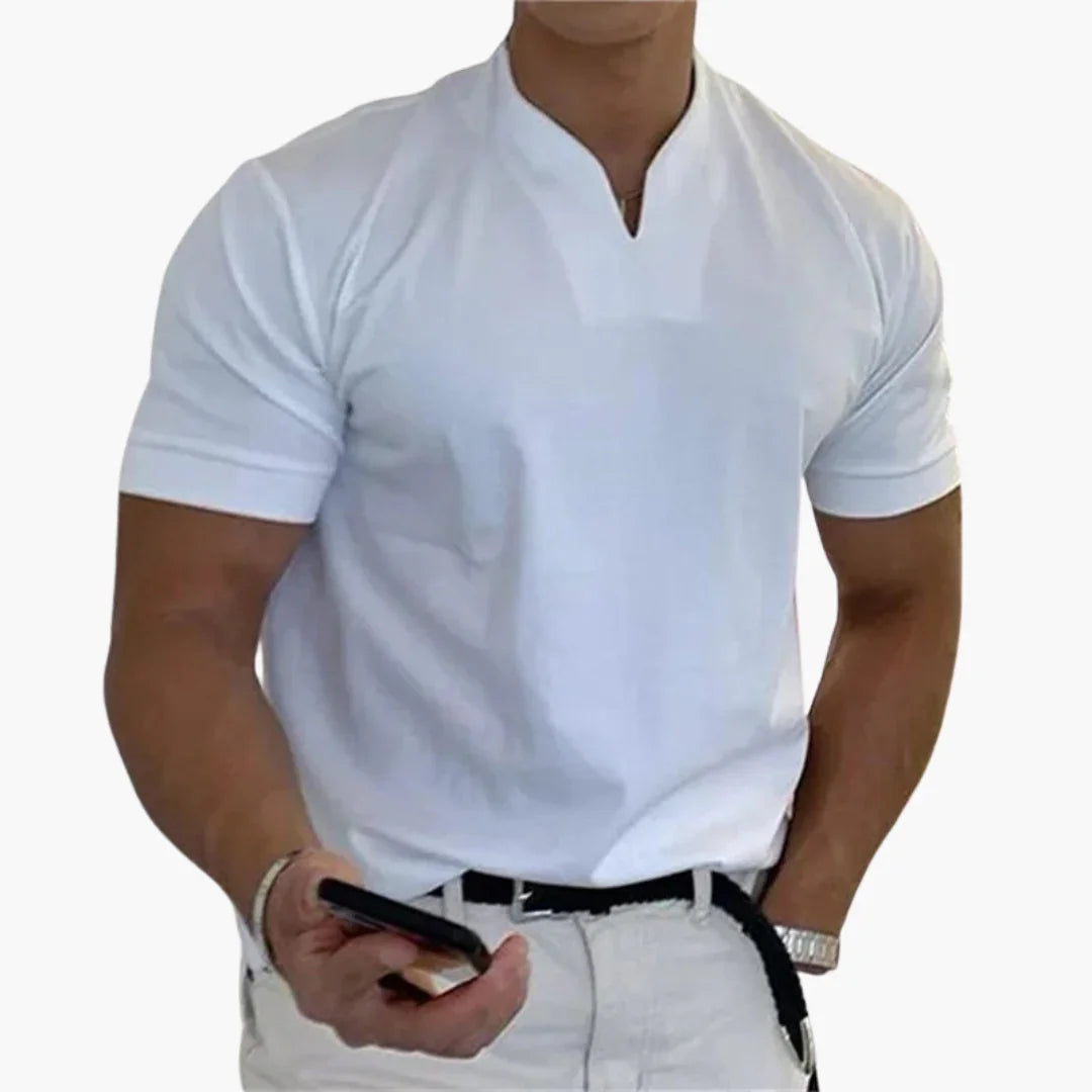 T-shirt à col mao pour homme