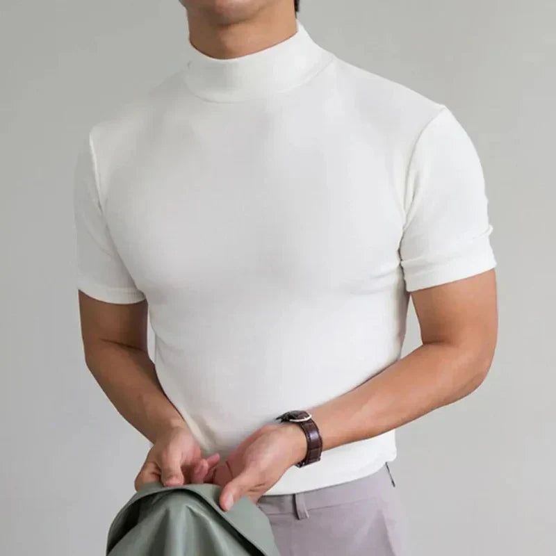 T-shirt à col montant pour homme, décontracté, pour un usage quotidien