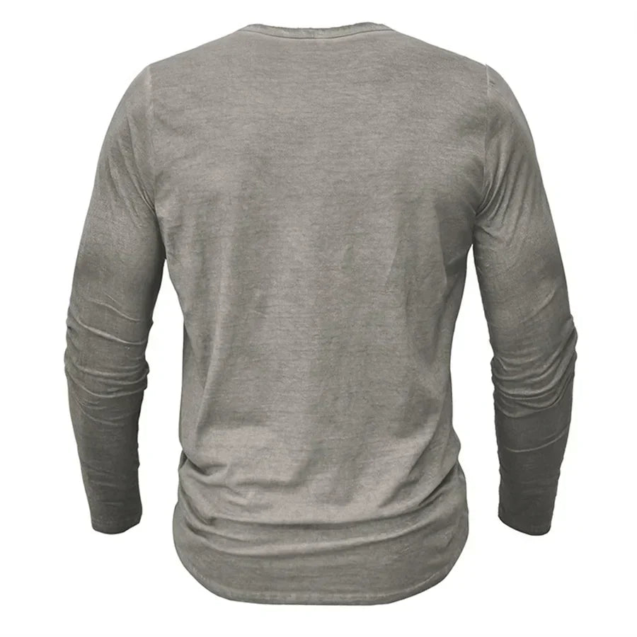T-shirt à manches longues à boutons pour homme