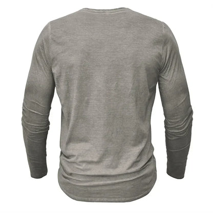 T-shirt à manches longues à boutons pour homme